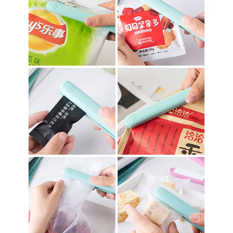Kitchen Food Saver Sealer Sealing Clip for Snacks Home Small Packing Gadget Food Storage Plastic Bag Sealer Capper 100V-240V