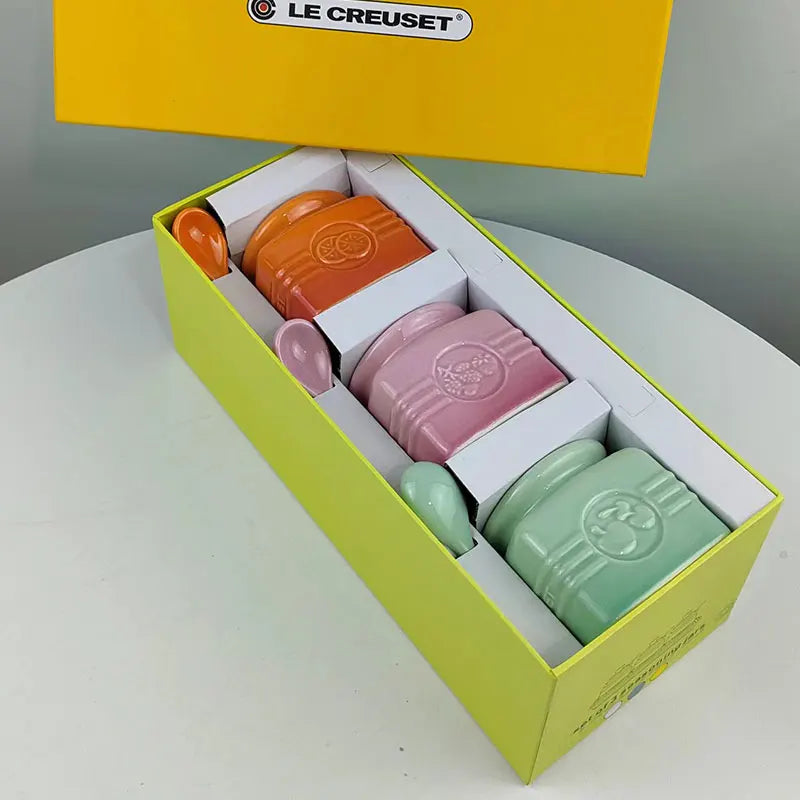 Salt And Pepper Jar Set Ceramic Organizer Small Things Herb Shakers Sugar Spice Jars With Spoon Cover Cozinha Kitchen Gadgets