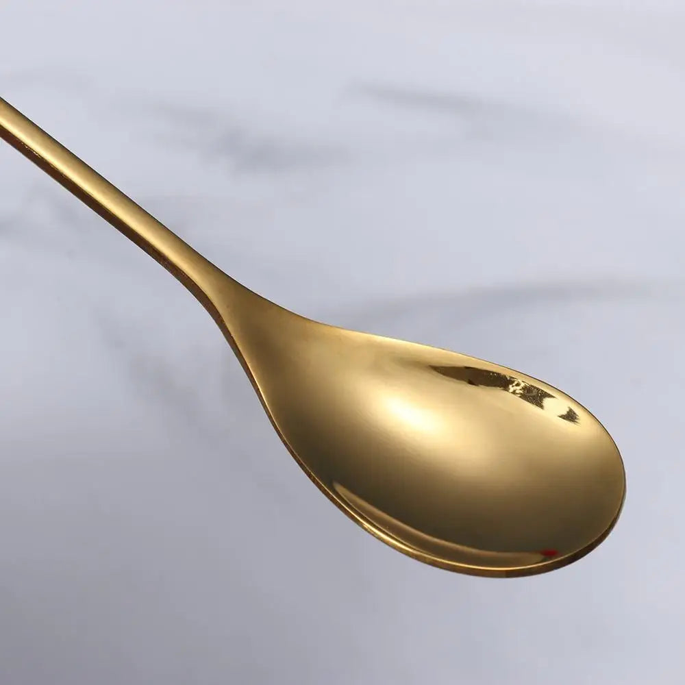 Christmas Deer Head Coffee Scoops Stainless Steel Xmas Antlers Ice Cream Desserts Spoon Tableware Stirring Tea Spoons