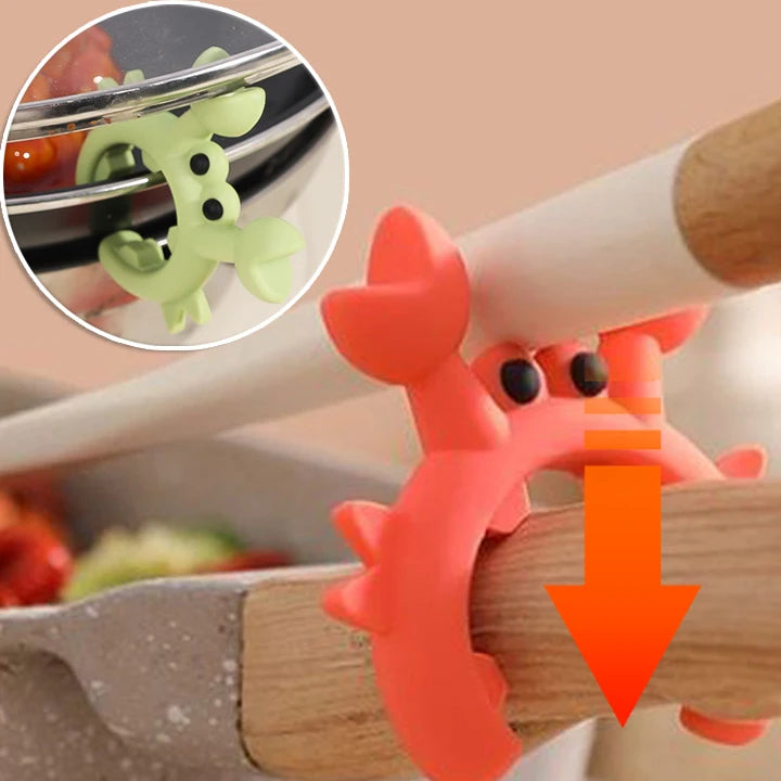 6/1PCS Multifunctional Spatula Holder Small Crab Spatula Holder Anti Scalding Overflow Pot Clip Spoon Holder Clip Kitchen Gadget