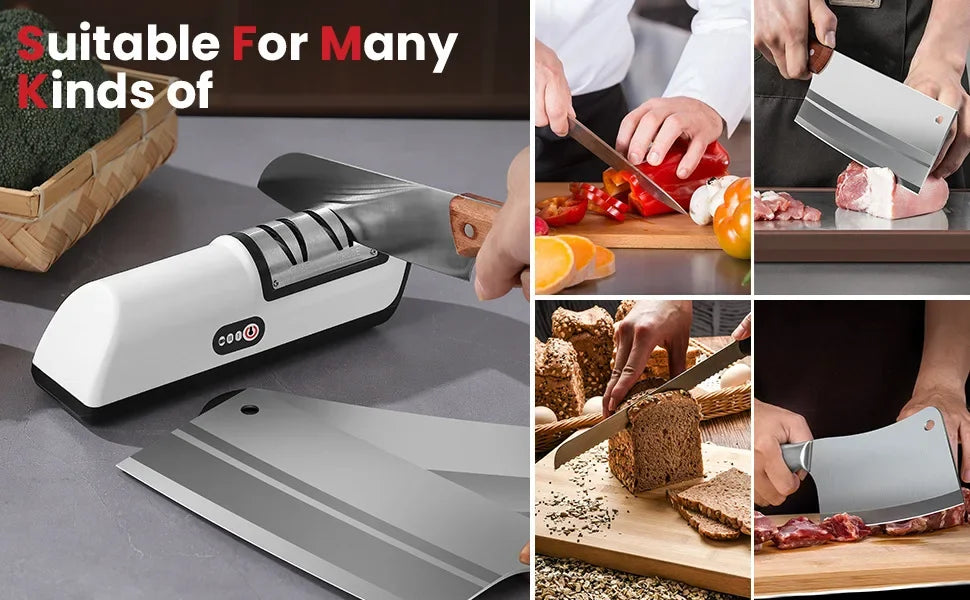 Electric Knife Sharpener Household Whetstone Kitchen Gadget Multifunctional Fully Automatic Rechargeable Small Knife Sharpener