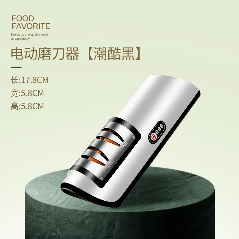 Electric Knife Sharpener Household Whetstone Kitchen Gadget Multifunctional Fully Automatic Rechargeable Small Knife Sharpener