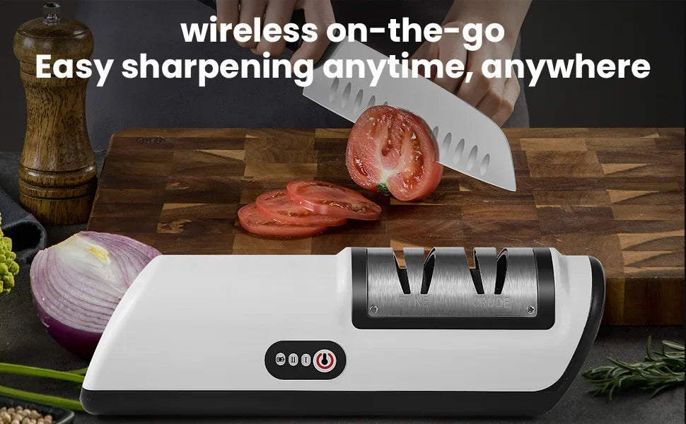 Electric Knife Sharpener Household Whetstone Kitchen Gadget Multifunctional Fully Automatic Rechargeable Small Knife Sharpener