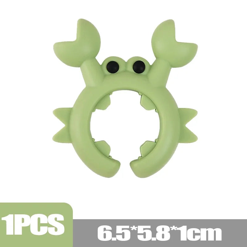 6/1PCS Multifunctional Spatula Holder Small Crab Spatula Holder Anti Scalding Overflow Pot Clip Spoon Holder Clip Kitchen Gadget