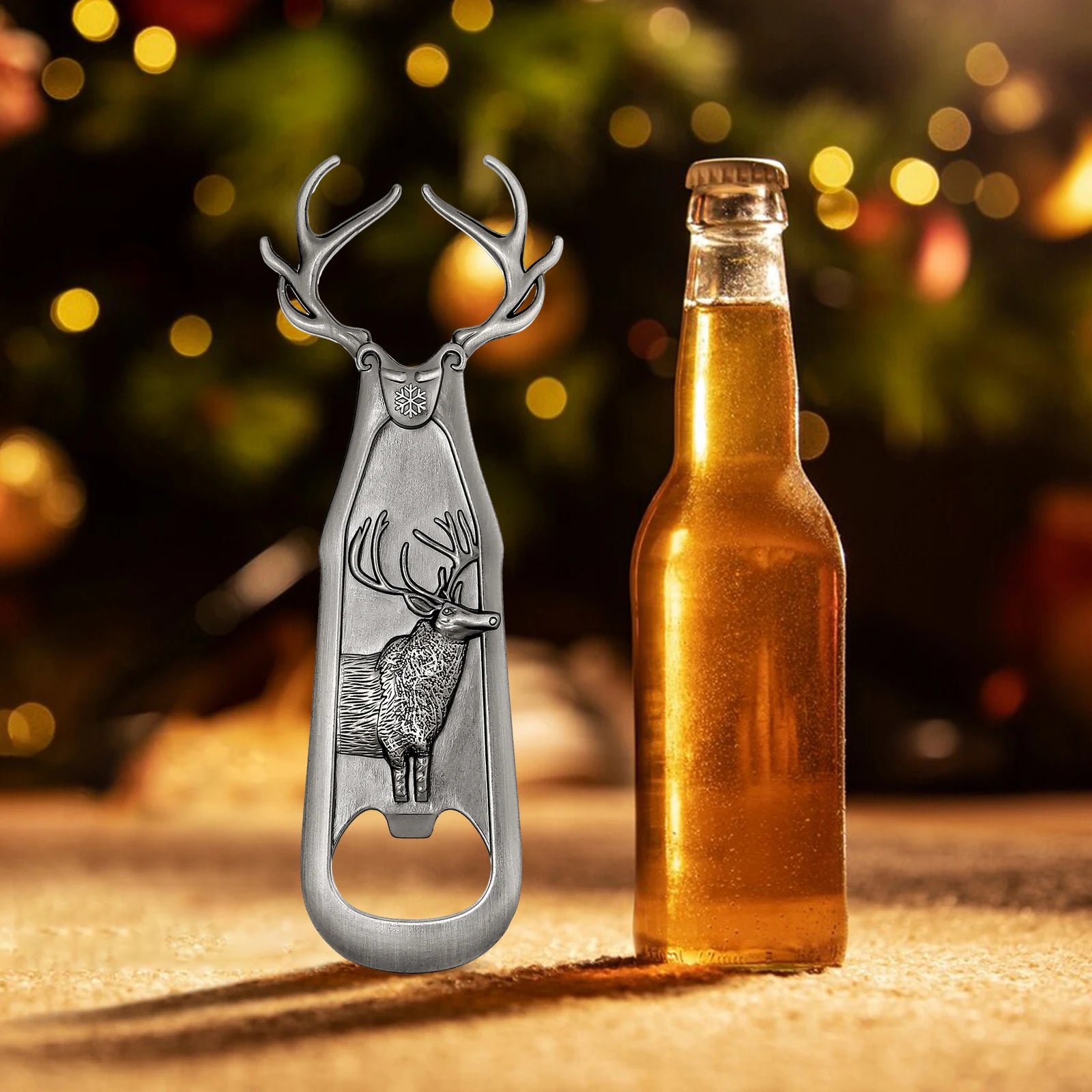 Christmas Reindeer Opener Gifts Set Retro Deer Corkscrew Antlers Beer Bottle Opener New Year Gift